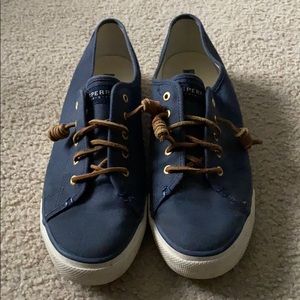 Navy Sperry slip ons